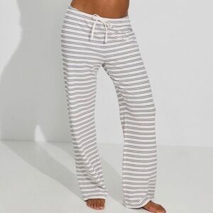 Garage White and Black Striped Wide Leg Pants